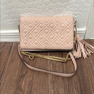Tory Burch Pink Quilted Crossbody Bag
